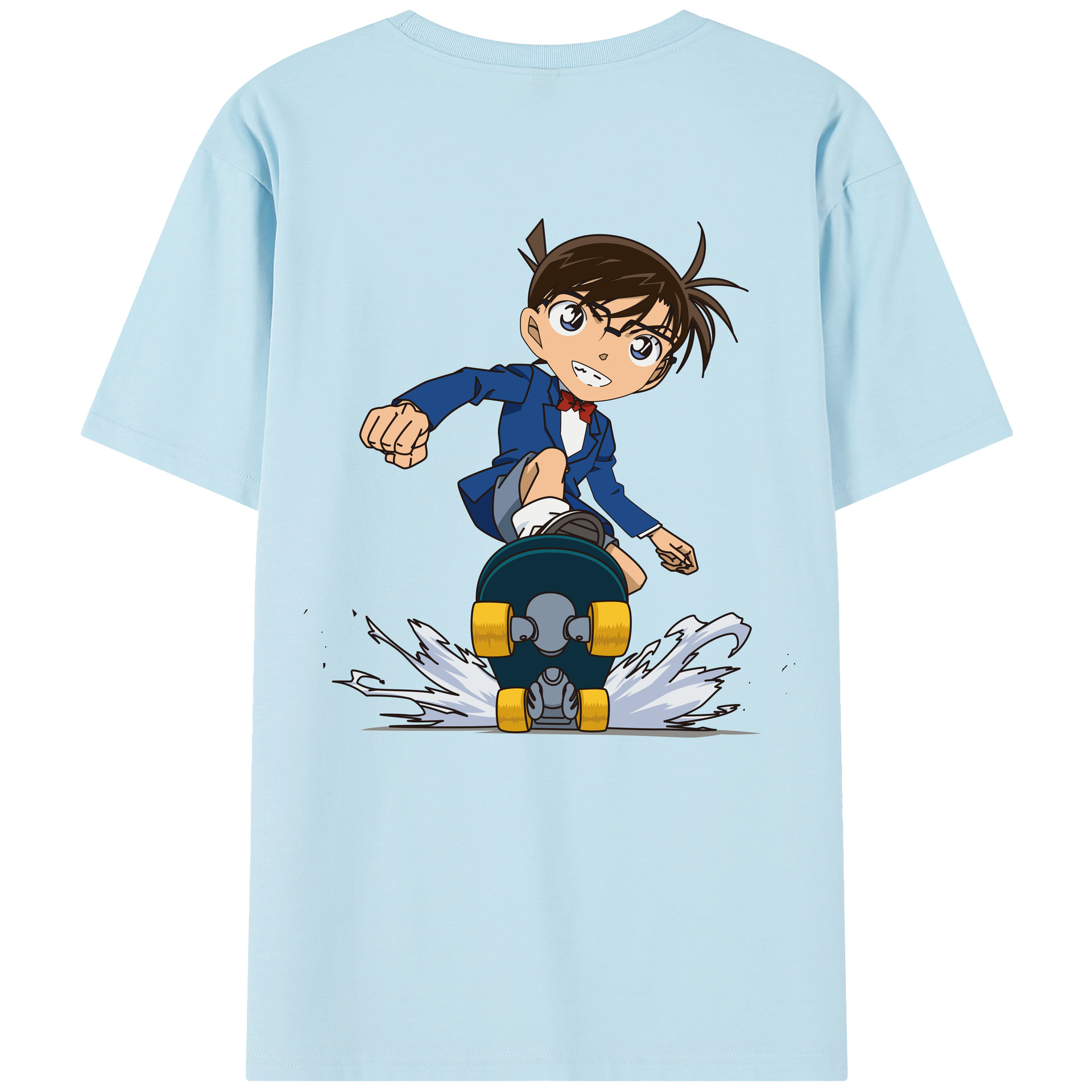 （画像用） 名探偵コナン 江戸川 コナン Detective Conan Conan Edogawa 綿100％半袖Tシャツ（背面プリント）